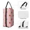 Storage Bags Strawberry Gingham Travel Cosmetic Bag Women Strawberries Pattern Makeup Toiletry Organizer Ladies Beauty Dopp Kit