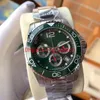 Interi orologi da uomo sportivi movimento al quarzo Fly back Cronografo Quadrante verde bicolore Tutto il lavoro progettista Uomo Cinturino in metallo Montre249R