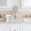 Bath Accessory Set 5 Pieces Bathroom Accessories Lotion Dispenser Toilet Brush Trash Can Hand Soap Dish Tumbler Room Gift Decoration Home