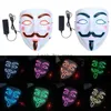 Led Party Masks V For Vendetta Anonymous Guy Fawkes Party Cosplay Masquerade Dress Up Mask Fancy Adult Costume Accessory HKD230810