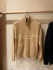 Herrtröjor Autumn och Winter Loro Piana Cashmere Zipper Casual Knit Cardigans Camel Dark Blue