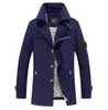 stone jacket island Printemps et Automne Marque de Créateur Hommes Trench-Coat Mi-long Dames Automne Manteau Décontracté Trench-Coat Qualité stone-island jacket