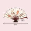 Produtos de estilo chinês 10 polegadas vintage leque de mão chinês imitação mogno bambu seda dobrável leque antigo tang hanfu cosplay leque de dança decoração de casa