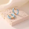 Boucles d'oreilles cerceau à la mode coloré émail en acier inoxydable rond Huggie petite taille pour les femmes étanche boucle d'oreille bijoux en gros