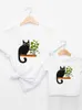 Family Matching Outfits Cat Animal 90s Cute Tee Family Matching Outfits Women Casual Kid Child Summer Mom Mama Mother Tshirt T-shirt Clothes Clothing R230810