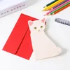 5 pçs bonitos gatos cartões de aniversário cartões postais para crianças aniversário cartões de convite de natal assar bolo flores decoração presentes