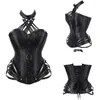 Women's Shapers Gothic Bra Hanging Neck Chest Bone Coat 11 Steel Side Zipper Tight Waist Court Bodysuit Strapless Shapewear Medieval