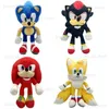 20-45cm Süper Sırt Çantası Karikatür Knuckles Çanta Metalonik Yumuşak Peluş Bebek Gölge Okul Çanı Silver Tails Plushie Toys T230810