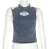 Women's Tanks Camis Lace Up Halter Backless Jeans Tanks Women Casual Crop Tops Y2K Streetwear 230809
