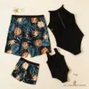 Bijpassende familie-outfits Badmode met bloemenprint Bijpassende familie-outfits Look Moeder Dochter Bikini Badpakken Mama en ik kleding Papa Zoon Zwembroek