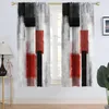 Curtain Abstract Geometry Graffiti Black 3D Modern 2 Pieces Thin Curtains For Living Room Bedroom Window Drape Decor