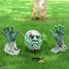 Andra evenemangsfestleveranser Horror Ghost Skull Head Garden Cemetery Lawn Decoration Skull Ground Plug Set Haunted House Props Trick or Treat Party Decor 230809