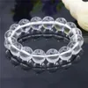 Link Bracelets 12mm Natural Round White Crystal Bracelet Jades Chalcedony Jaspers Stone Women Girl DIY Hand Made Elastic Fashion Jewelry