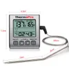 Temperaturinstrumente ThermoPro TP16S Hintergrundbeleuchtung Digitales BBQ Ofen Grill Fleischthermometer mit Sonde Countdown Küchentimer 230809