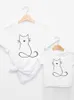 Family Matching Outfits Cat Animal 90s Cute Tee Family Matching Outfits Women Casual Kid Child Summer Mom Mama Mother Tshirt T-shirt Clothes Clothing R230810