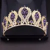 Bijoux de cheveux de mariage luxe cristal couronne princesse diadème AB violet diadèmes tête de mariée ornements bal Pageant coiffure 230809