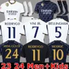 JR Vini 23/24 Soccer Bellingham Jerseys Mbappe Tchouameni 2023 2024 Football Shirt Real Madrids Camavinga Rodrygo Modric Camisetas Men Kids