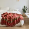 毛布ソファ自由hohoげたスタイル純粋な綿の編み幾何学的パターンとタッセルベッドサイド室内装飾カバーブランケット130x160cm
