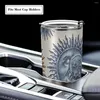 Canecas Tumbler Moon Sun Isolado Azul Dourado Copo de Café Contêiner de Bebida para Viagem