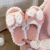 슬리퍼 귀여운 bowknot fluffy fur slippers 여자 따뜻한 열린 발가락 봉제 모피 집 슬리퍼 홈 2023 가을 겨울 실내 신발 J230810