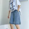 Męskie szorty koreański w stylu Summer Blue Bugy Short Dżinsy Streetwear szeroka noga jeansowa czarna marka męska