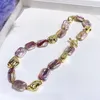 Chaînes Collier baroque super à la mode Chaîne de couleur violette en métal Grand bijoux en perles Keshi avec cadeaux à boucle OT