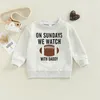 Hoodies Sweatshirts -09-02 LIORITIIN 0-6 Years Toddler Kids Girl Boy Sweatshir Ball Season Daddy Mommy Letters Football Print Pullover Tops 230809