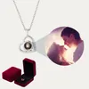 Ensembles de bijoux de mariage en acier collier personnalisé Projection couleur Po pendentif pour petite amie amant avec boîte de cadeaux 2023 Drop 230809