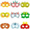 9pcs Dinosaur Party Paper Mask Set Set Dinosaur Dishile Dissuration Cosplay Dyno тематические костюмы игрушки для детей декор для детского душа HKD230810
