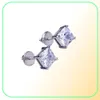Boucles d'oreilles Hip Hop pour hommes, bijoux de haute qualité, mode or argent carré simulé diamant, 6mm7055446