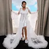 Women's Sleepwear Puffy White Bridal Dress Extra Fluffy Tulle Dresses For Women Full Sleeves-Long Wedding Party Prom Dresse Boudoir Pajamas