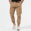 メンズパンツ男性カジュアルズボンソイルドフィートマルチポケットボタンカーゴスポーツズボンの男性衣料品
