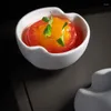 Miski Kreatywny ceramiczny zastawa stołowa spray biały pasek Pasek brzoskwini w kształcie brzoskwini w kształcie dania z boku kawioru kawiarowy deser mały