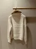 Kvinnors tröjor Autumn and Winter Loro Piana White Cashmere Lambool Dragkedja Cardigan