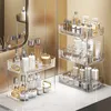 Crochets salle de bain organisateur étagère acrylique maquillage support de rangement grande capacité soins de la peau cosmétique rouge à lèvres support de maison