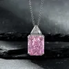 Pendant Necklaces Radiant Cut 8ct Pink Diamond Pendant Real 925 Sterling Silver Party Wedding Pendants Necklace For Women Chocker Jewelry