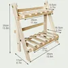 Hooks Wooden Desktop Storage Rack Double-Layer Shelf Folding Desk Organizer Heavy-Duty Multifunctional