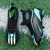 Детские голубо белые черные футбольные туфли TF AG High Top Football Boots Модные молодежные мальчики для девочек обучение обуви