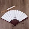 Kinesiska stilprodukter 1 st tomma vita handfans ihåliga rispapper kinesiska vikbara diy fläktmålning kalligrafi program bambu fläkt hem dekoration r230810