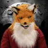 2023 Hallowee Cosmask Movable Mouth Fox Mask Wolf Dog Gorilla Animal Head Mask人工毛皮スーツハロウィーンパーティープロップHKD230810