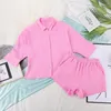 Women's Sleepwear Pajamas Turn Down Collar Summer Clothes Women Sets Cotton Womens Outfits Three Quarter Sleeve Sleep Tops Satin Homewear