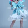 Scene Wear Women Party Gogo Costume Cute Blue Pink Leather Top Tutu kjol Jazz Dance Clothing Rave Outfit Performance XS6433