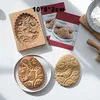 Bakning formar trä kakformar pepparkakor tryck 3D -tårta prägling mögel pumkin cutter bagery prylar 230809