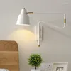 Lámparas de pared, candelabros de luz LED giratorios nórdicos modernos, decoración de dormitorio, iluminación de baño de fantasía, decoración de Metal, salón de interior