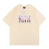 Fashion Limited Letter Cherry Blossom Print Korte mouw Heren Dames Casual paar T-shirt Lente en zomer