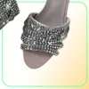 Совершенно новые женские сандалические туфли Sandal Sandal High High Heels Sandal Shoes с бриллиантовым каблуком 65 см высокого качества PO011311027080