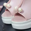 Tofflor Sagace Women Platform Shoes Ladies Slippers tjockbotten Solid Pearl Waterproof Wedge Sandals Women Summer Flip-Flops Beach Shoe 230809