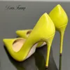 Sukienka buty Doris Fanny Matte skórzana neonowa zielona moda spiczasta palce damskie Klasyczne pompki Stiletto wieczór 230809