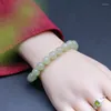 Link Bracelets Natural Hetian Jade Beads Bracelet Solid Beaded Strand Women Female Fine Jewelry Gifts 10MM