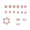 False Nails 24st/Box Tryck på söt nagelkonst Wearable Fake Short Square Cherry med att bära verktyg som gåva